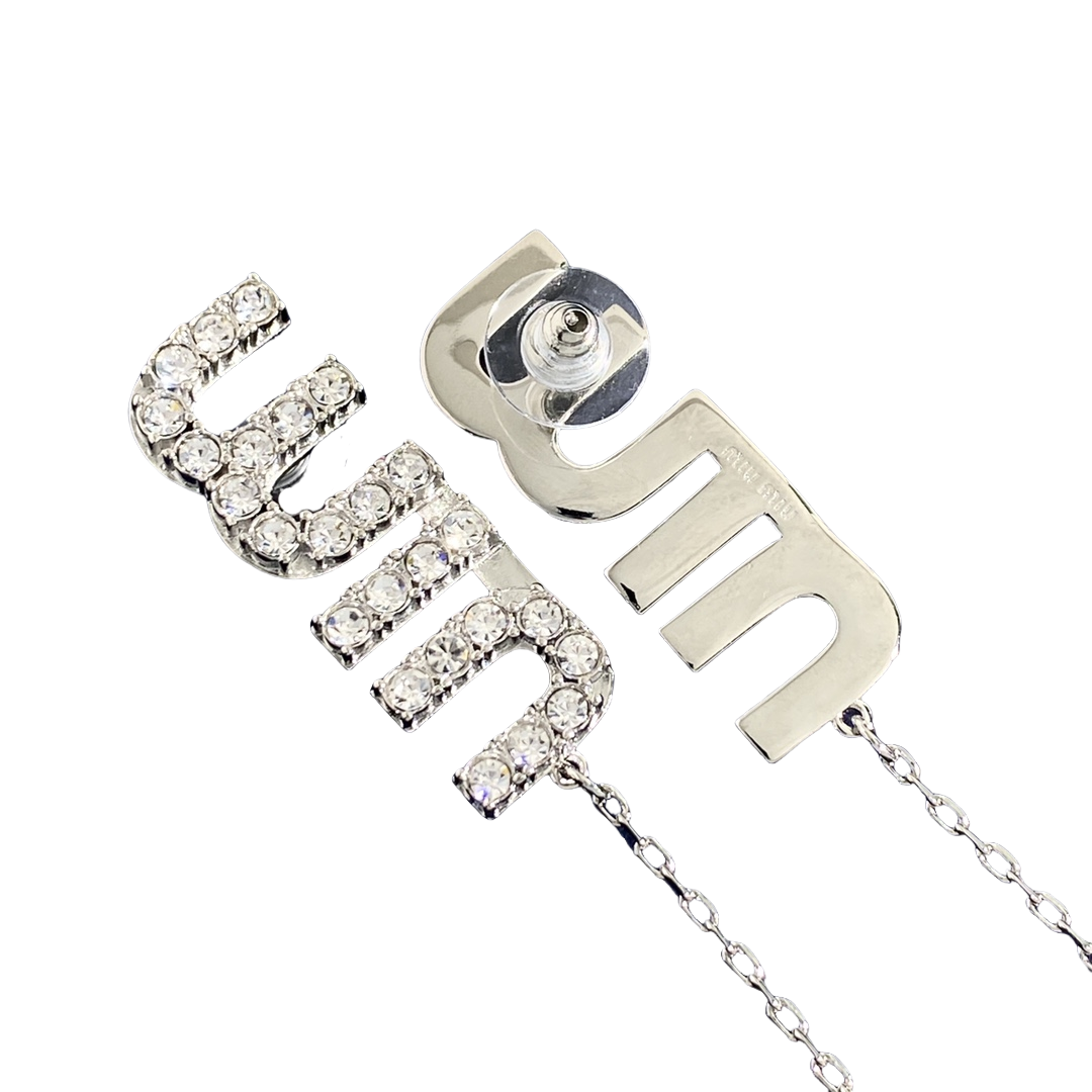 MME007 Crystal Miumiu tassels earring - ccjewelryacc