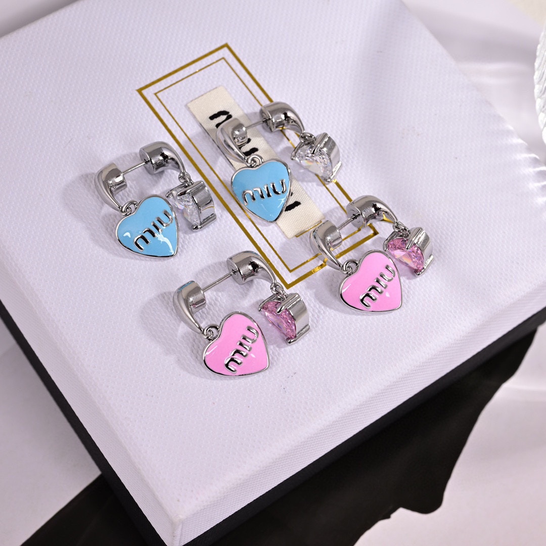 MME017 Miu miu heart earrings - ccjewelryacc