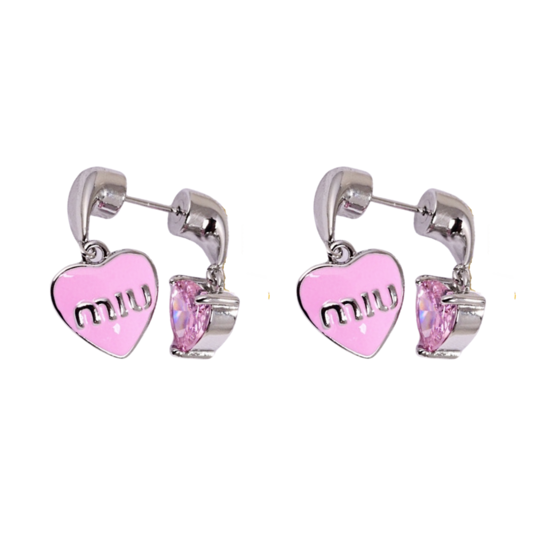 MME017 Miu miu heart earrings - ccjewelryacc