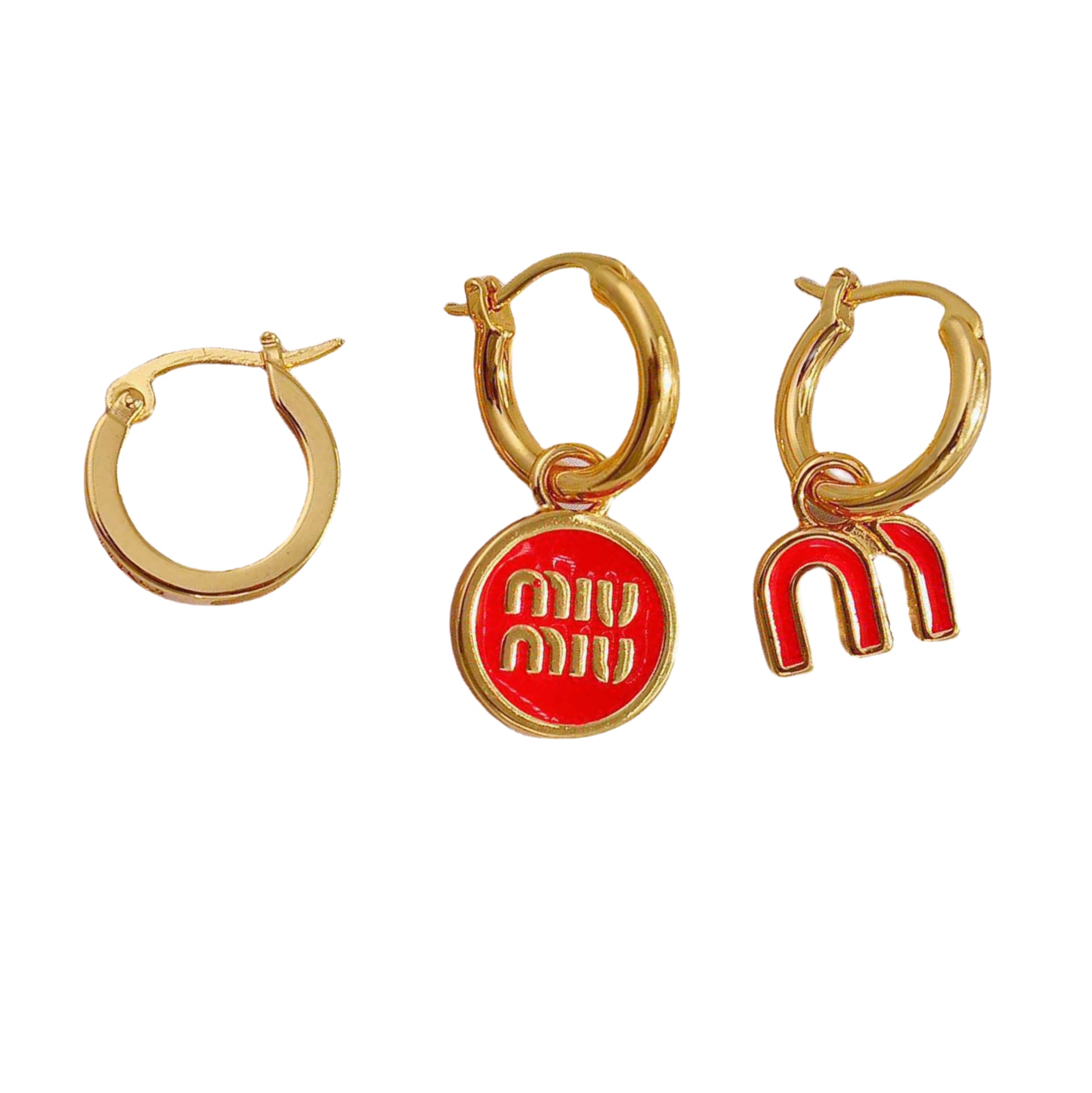 MME016 Miu miu drop earrings set of 3 - ccjewelryacc