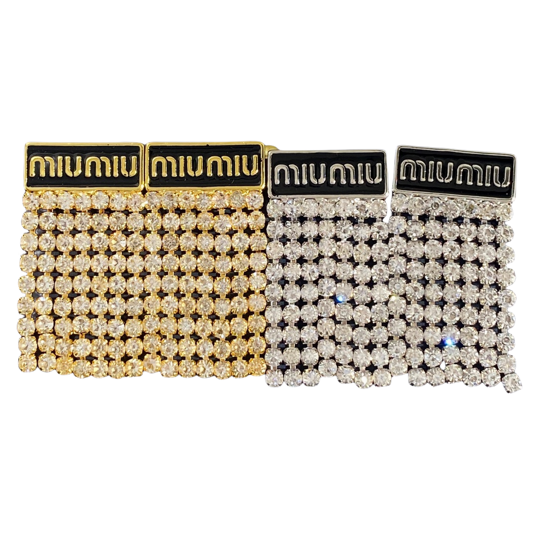 MME031 Miu miu crystal tassels earring - ccjewelryacc