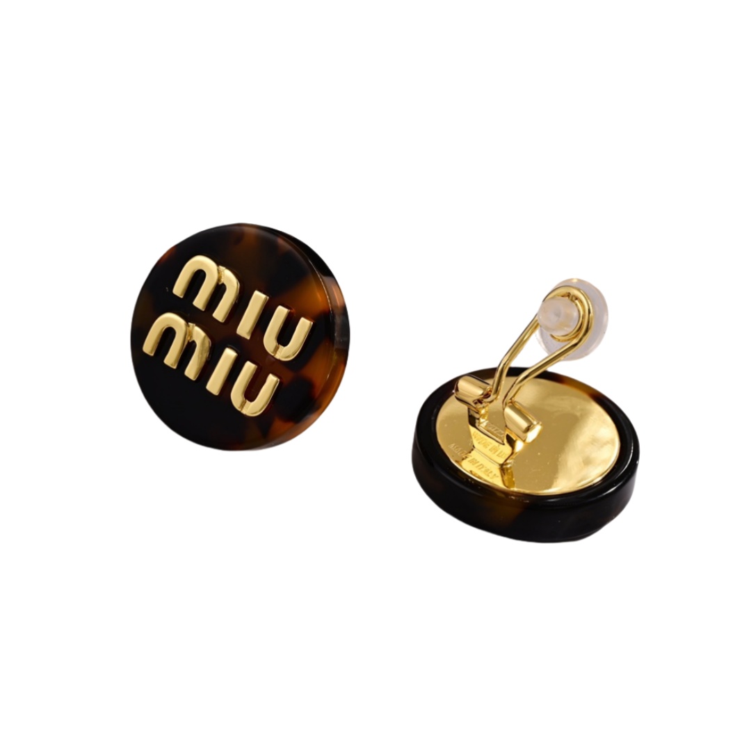 MME028 Miu miu resin glass clip earrings for women - ccjewelryacc