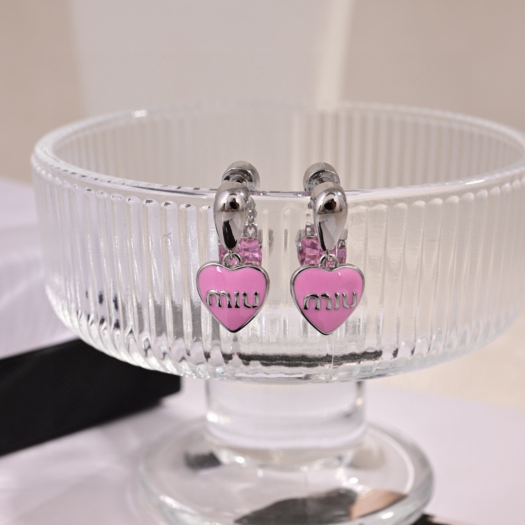 MME017 Miu miu heart earrings - ccjewelryacc