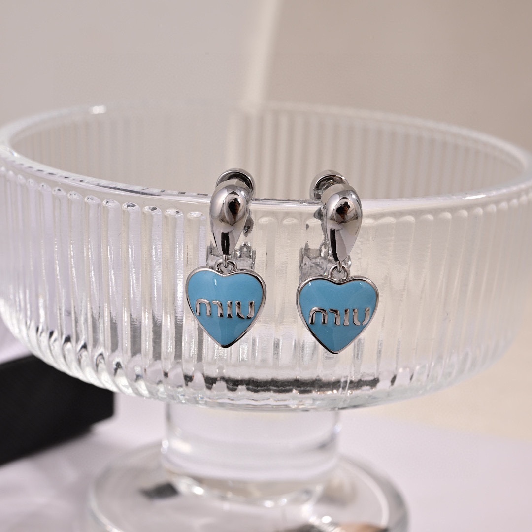 MME017 Miu miu heart earrings - ccjewelryacc