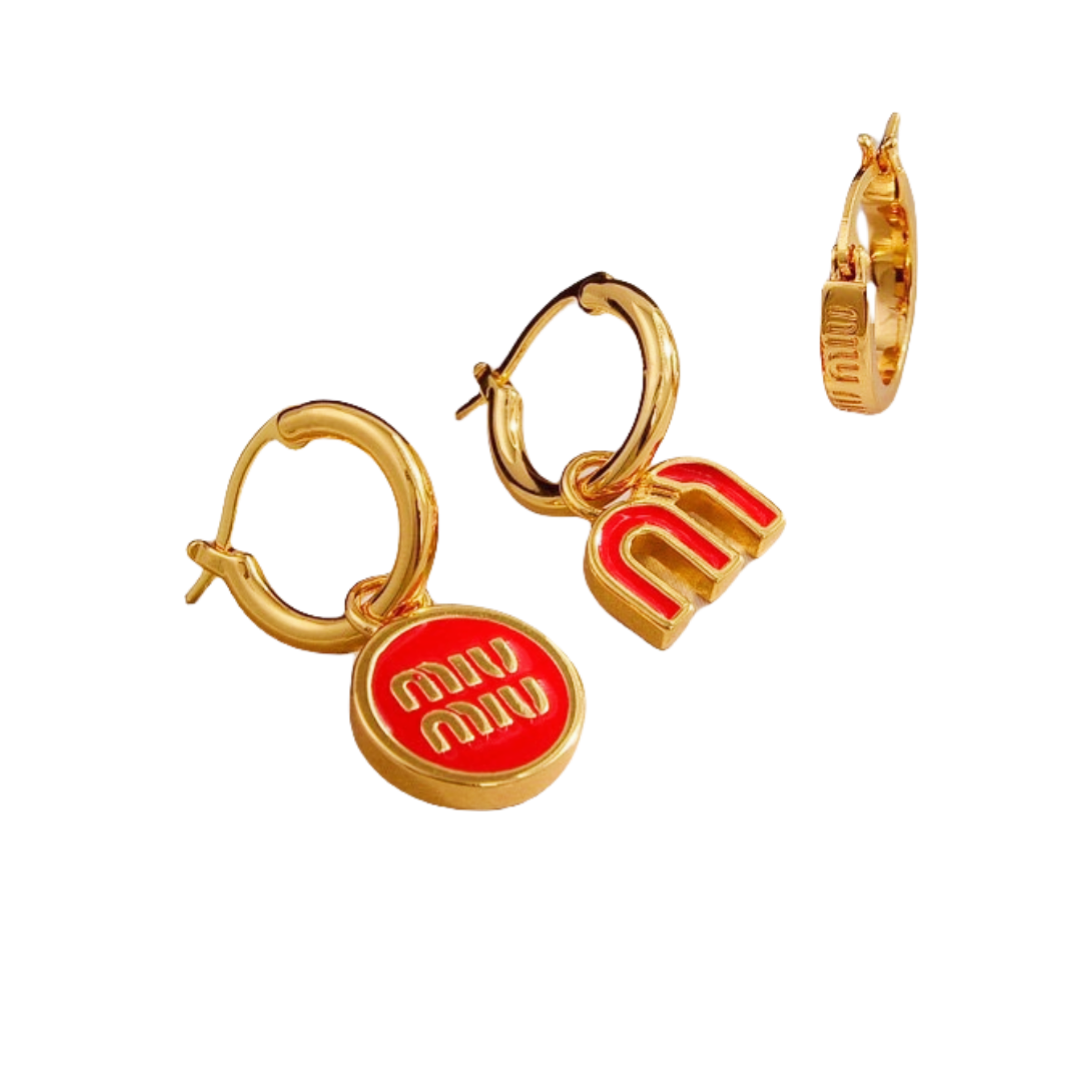 MME016 Miu miu drop earrings set of 3 - ccjewelryacc