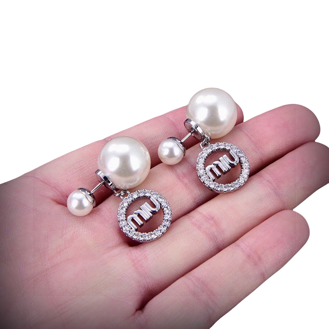 MME014 Miu miu pearl earrings - ccjewelryacc