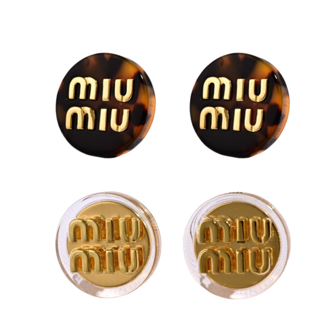 MME028 Miu miu resin glass clip earrings for women - ccfashionjewelry