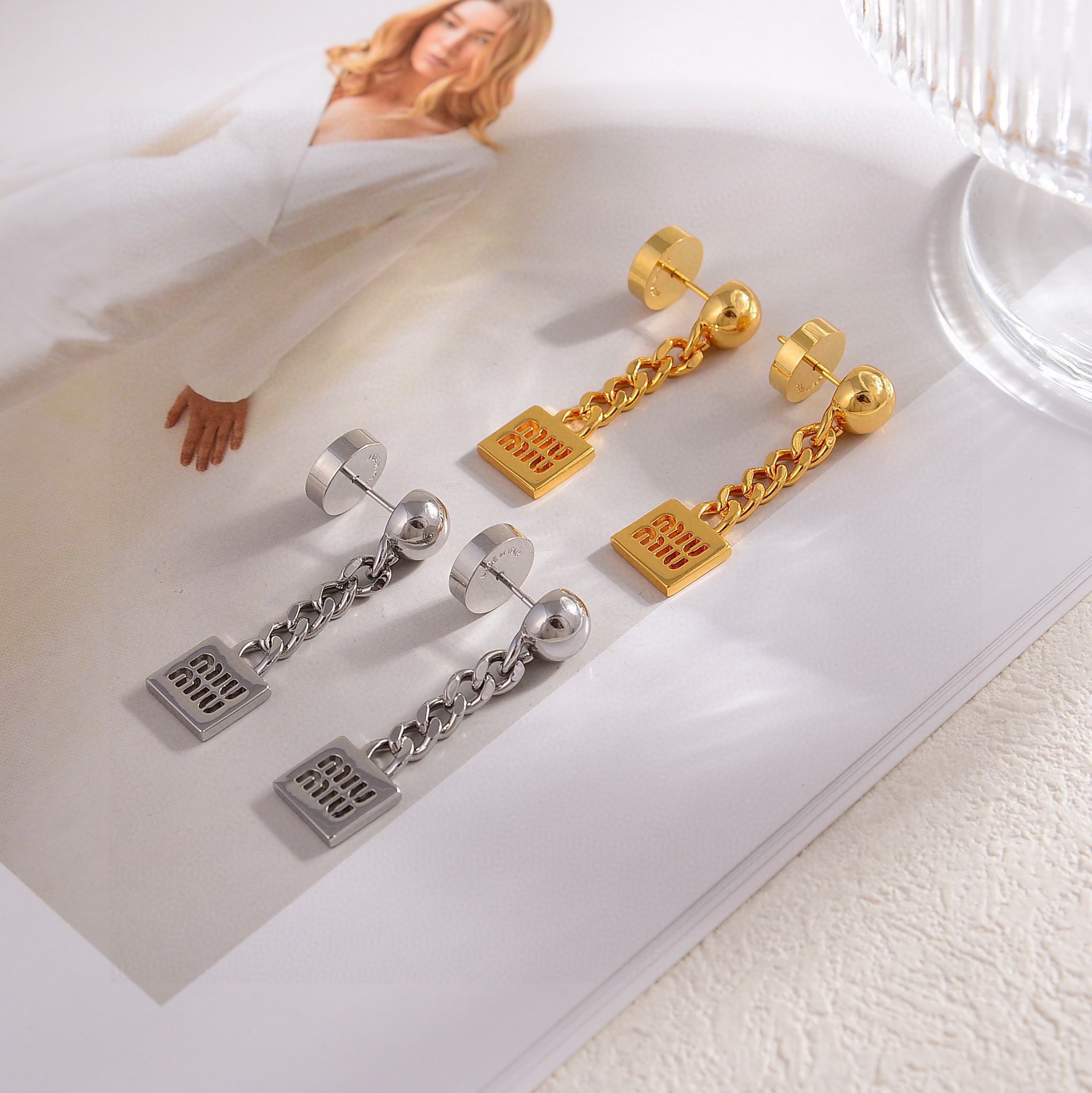 MME022 Miu miu drop earrings - ccjewelryacc