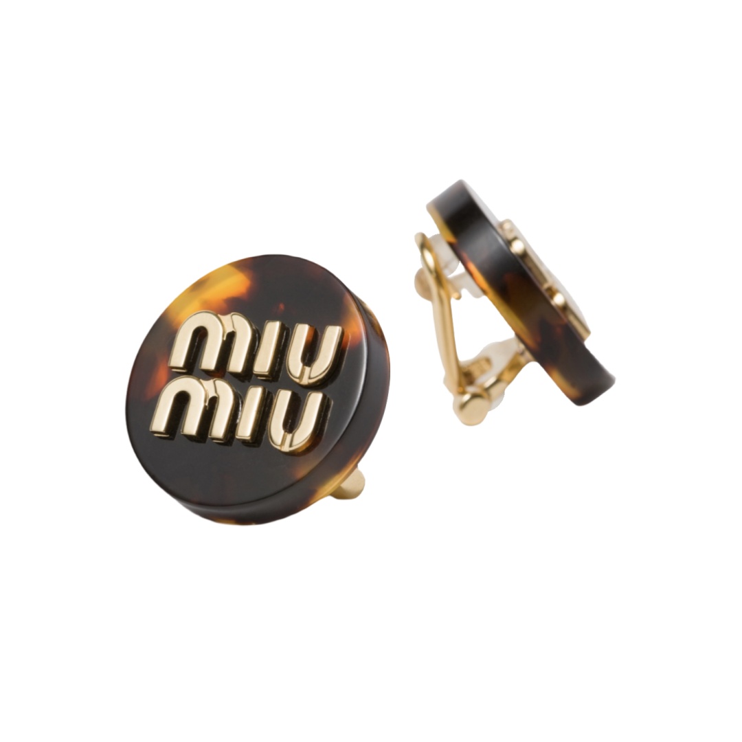 MME028 Miu miu resin glass clip earrings for women - ccjewelryacc