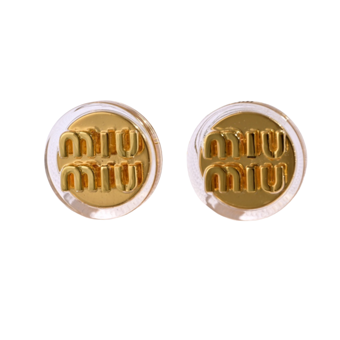 MME028 Miu miu resin glass clip earrings for women - ccfashionjewelry