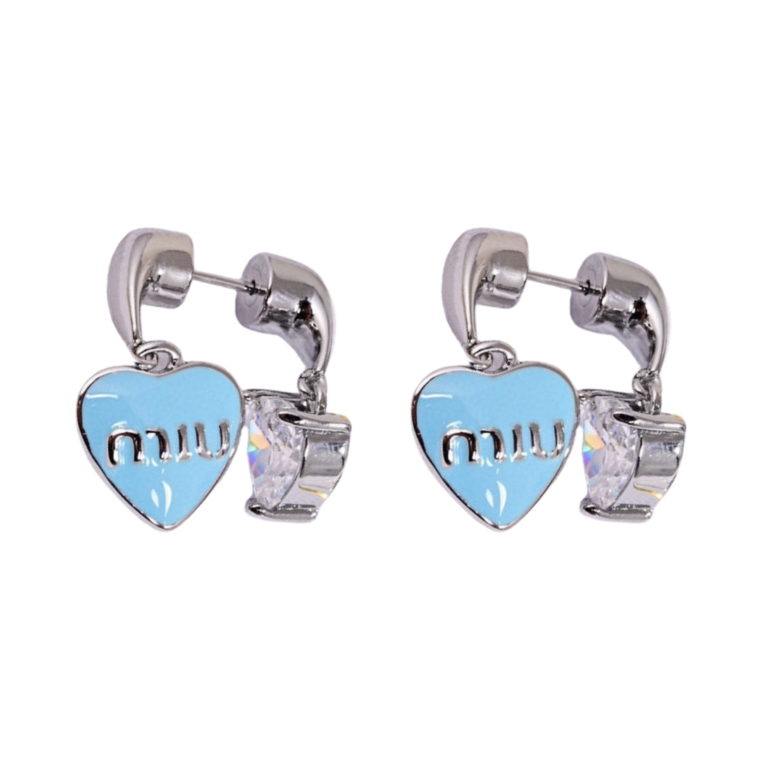 MME017 Miu miu heart earrings - ccjewelryacc