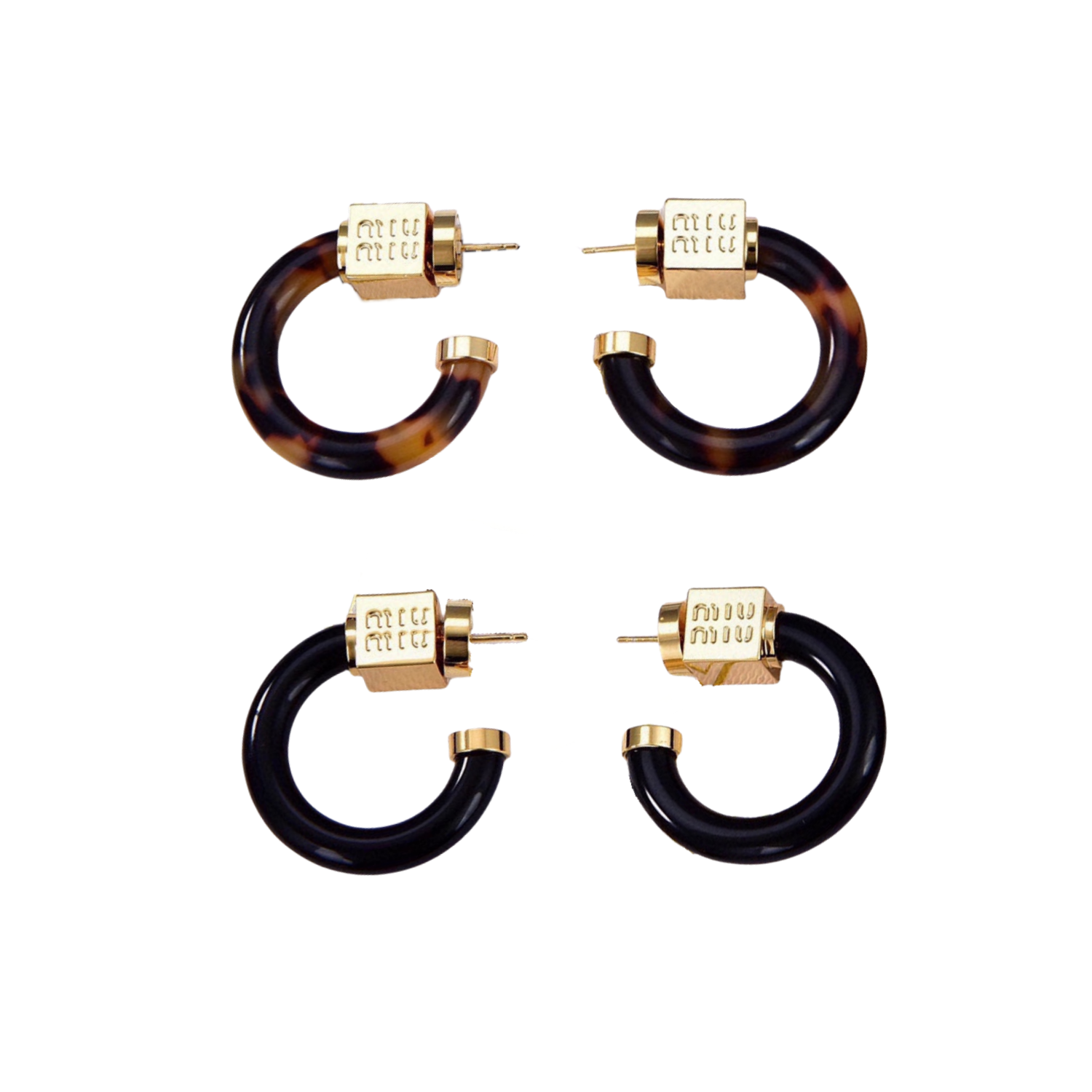 MME027 Miu miu resin hook earrings for women - ccjewelryacc