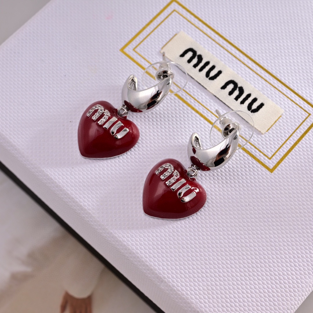 MME037 Miu miu heart drop earrings - ccjewelryacc