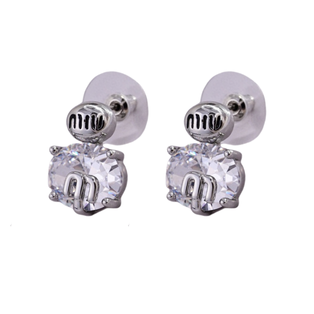 MME039 Miu miu M diamond stud earrings - ccjewelryacc