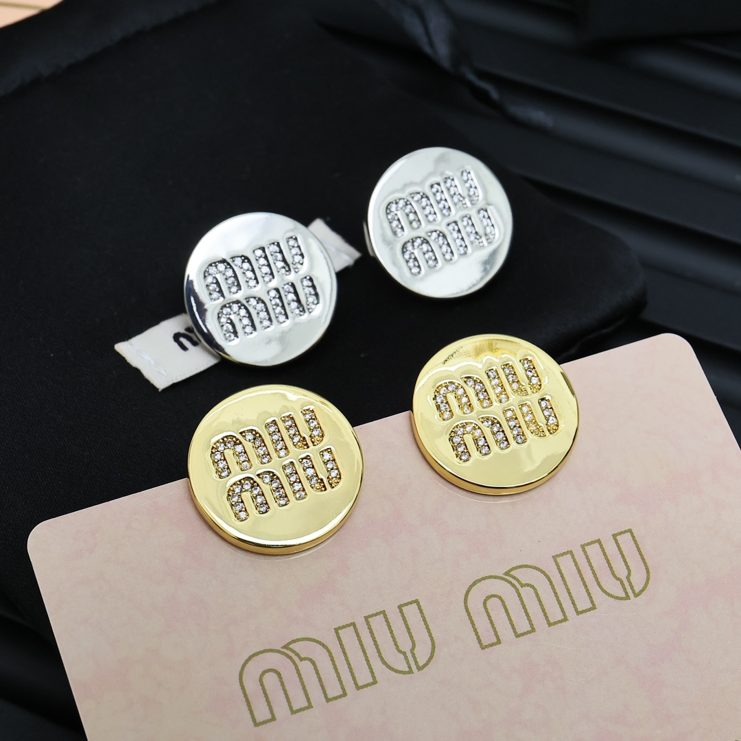 MME051 Miu miu stud earring in metal and crystal - ccjewelryacc