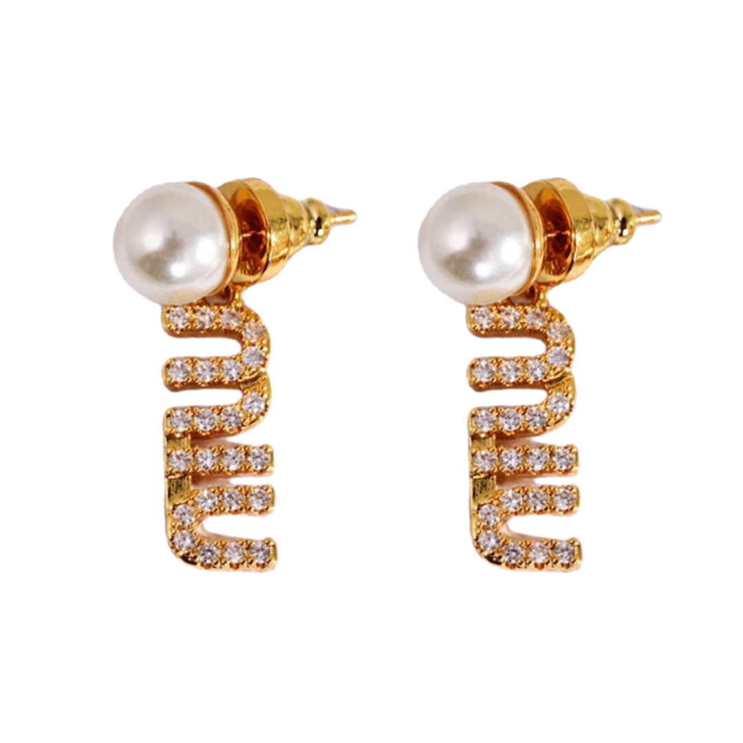 MME044 Miu miu crystal drop earrings - ccjewelryacc