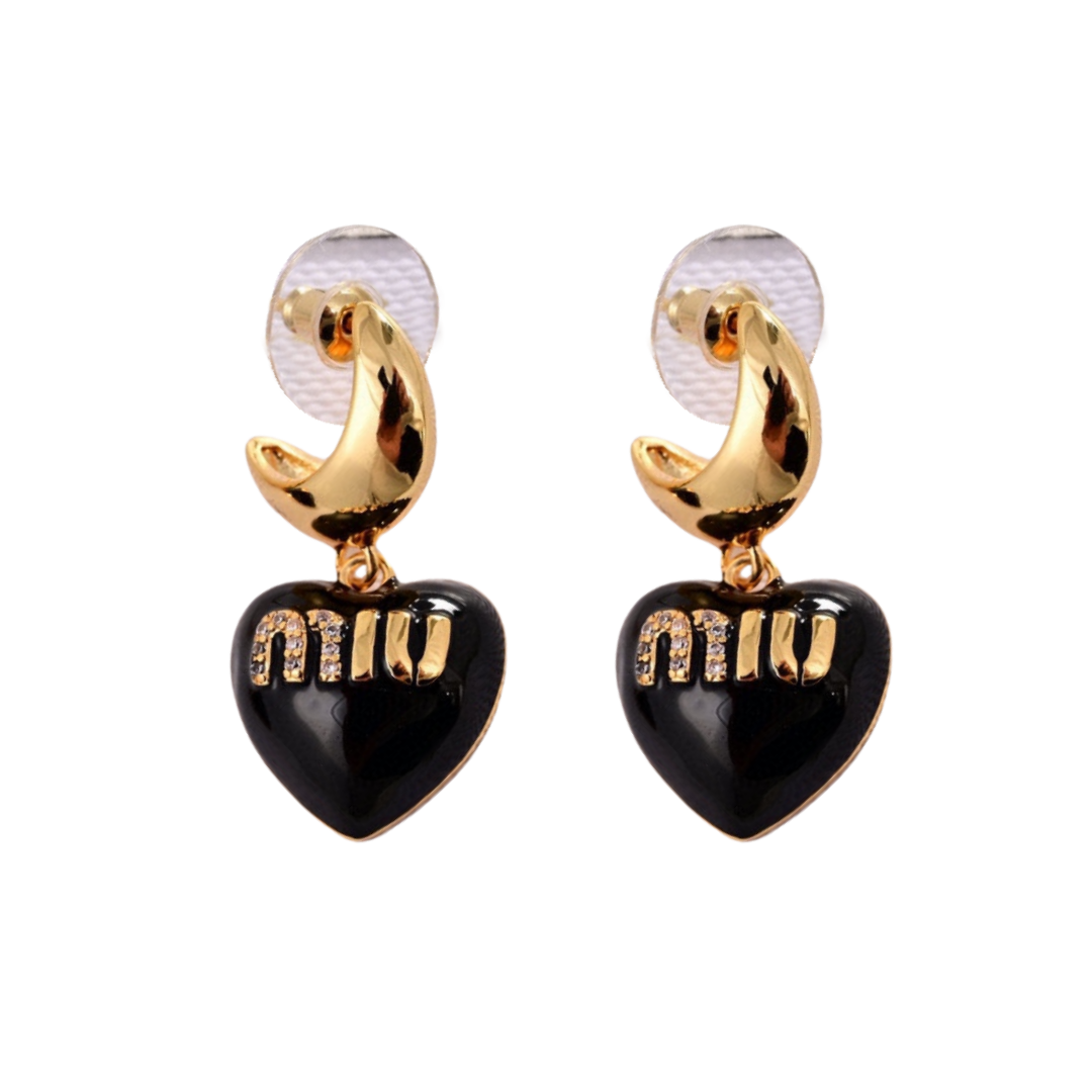 MME037 Miu miu heart drop earrings - ccjewelryacc