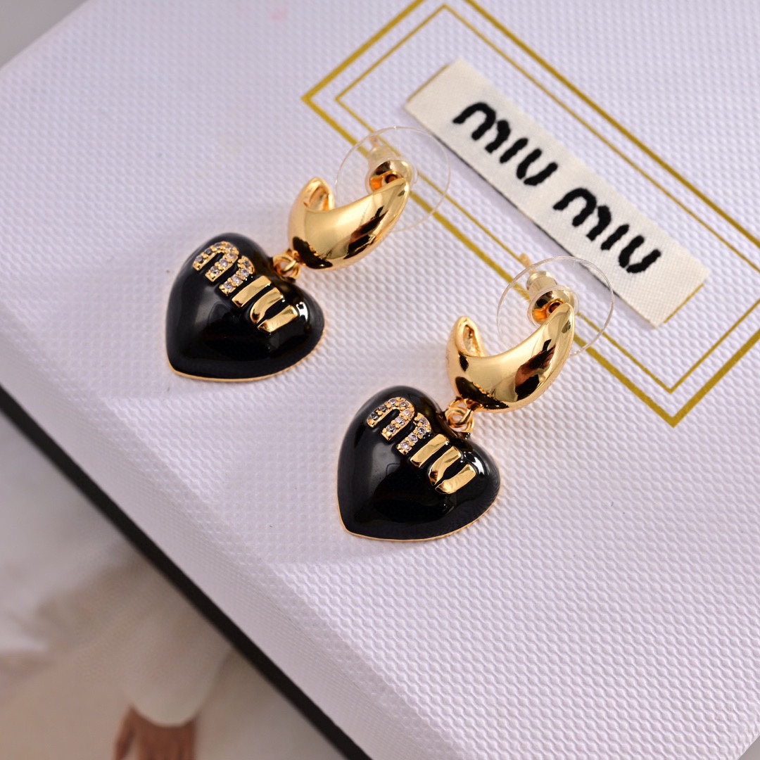 MME037 Miu miu heart drop earrings - ccjewelryacc