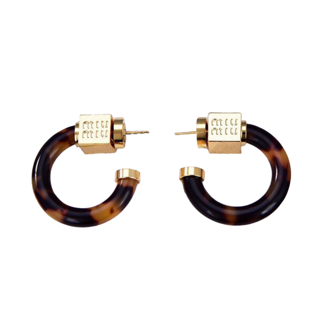 MME027 Miu miu resin hook earrings for women - ccjewelryacc