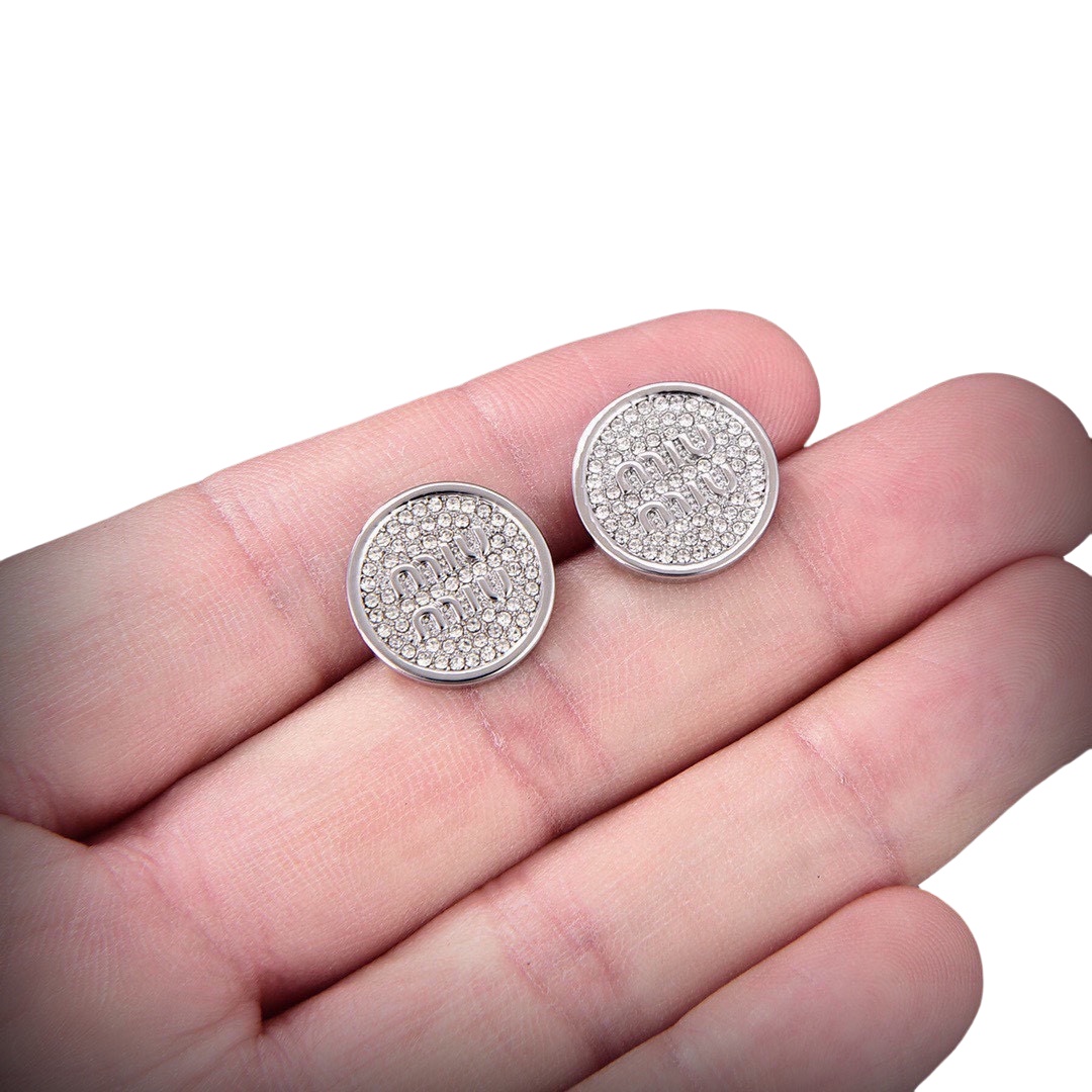 MME032 Miu miu crystal stud earrings - ccjewelryacc