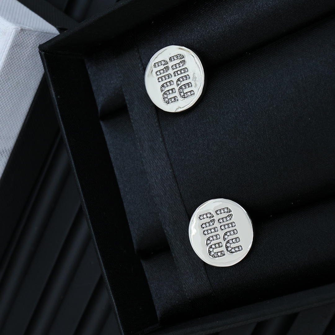 MME051 Miu miu stud earring in metal and crystal - ccjewelryacc