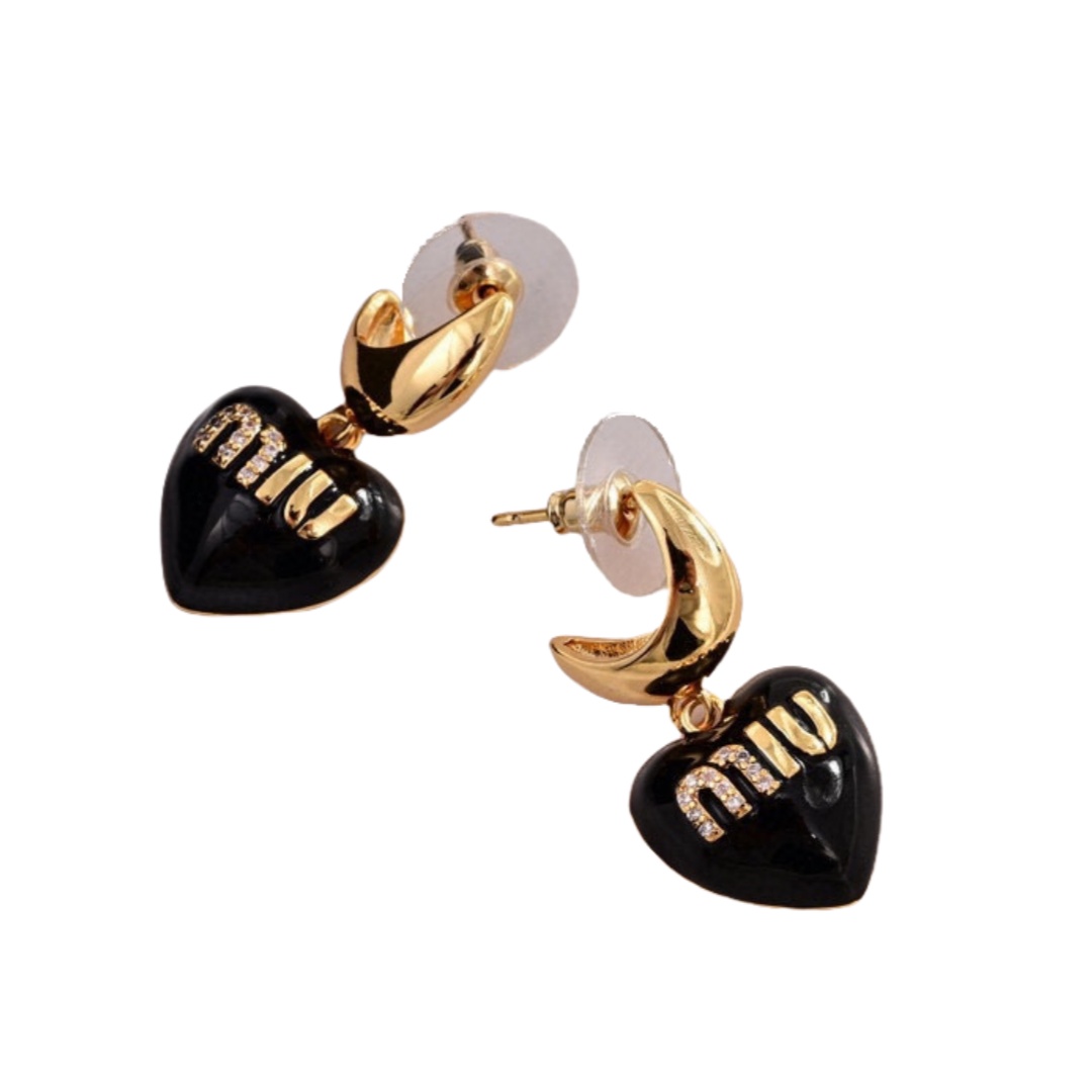 MME037 Miu miu heart drop earrings - ccjewelryacc
