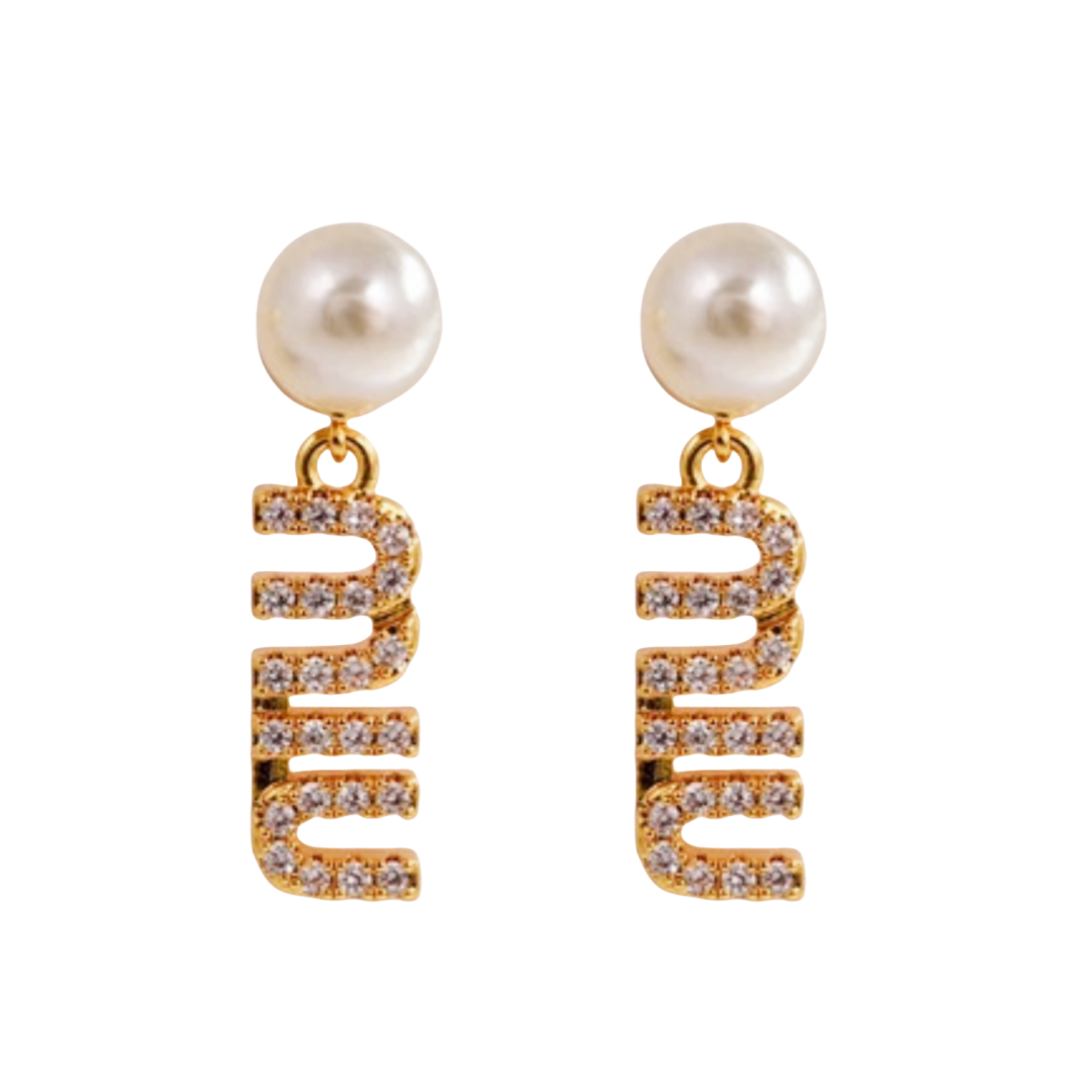 MME044 Miu miu crystal drop earrings - ccjewelryacc