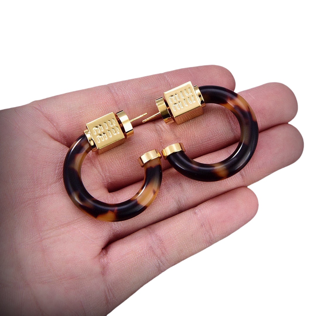 MME027 Miu miu resin hook earrings for women - ccjewelryacc