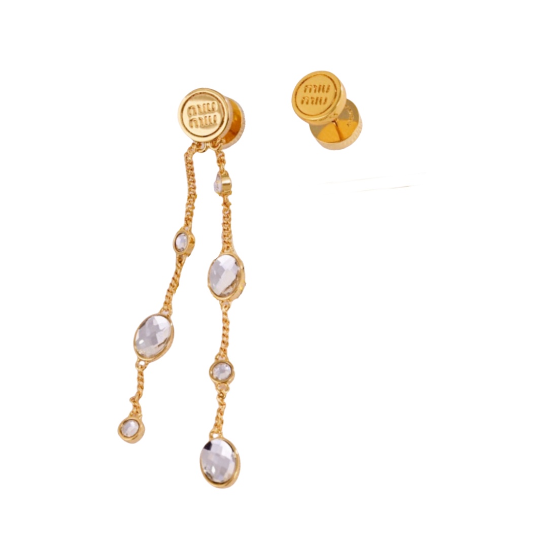 MME036 Miu miu asymmetric tassel earrings - ccjewelryacc
