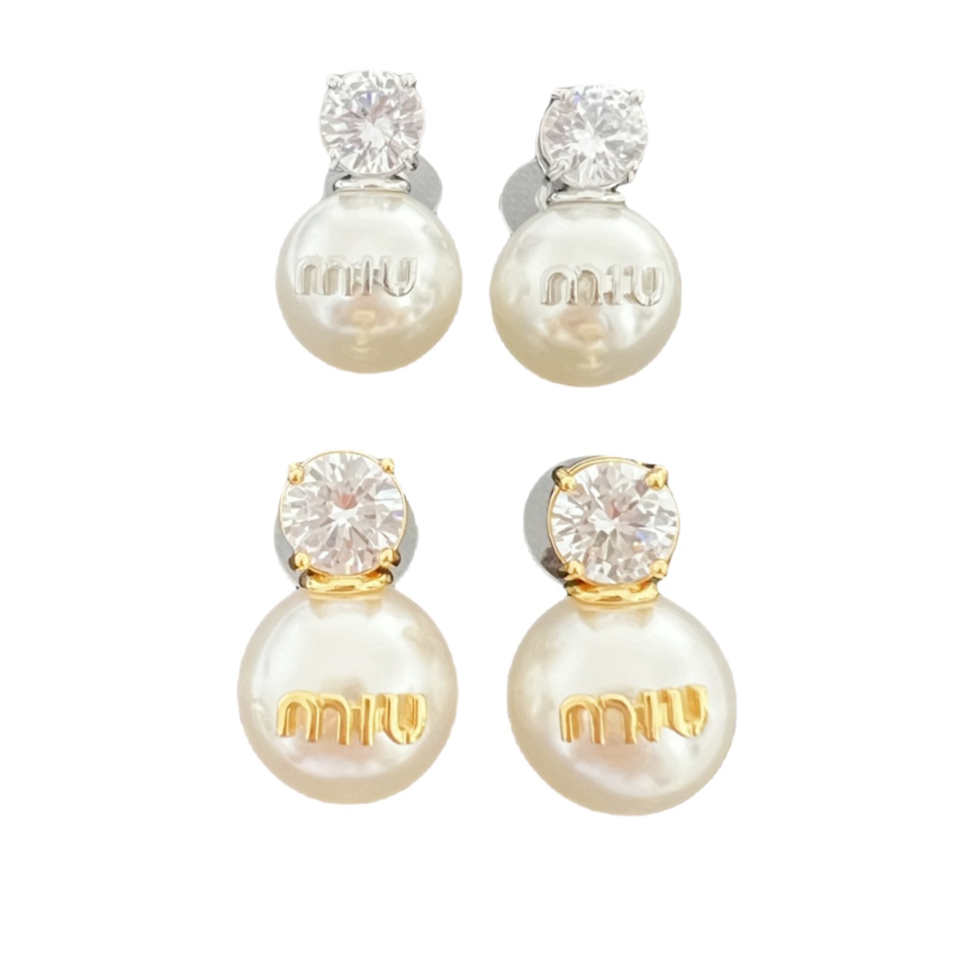 MME040 Miu miu crystal drop earrings - ccjewelryacc