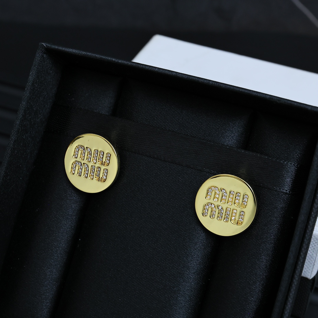 MME051 Miu miu stud earring in metal and crystal - ccjewelryacc