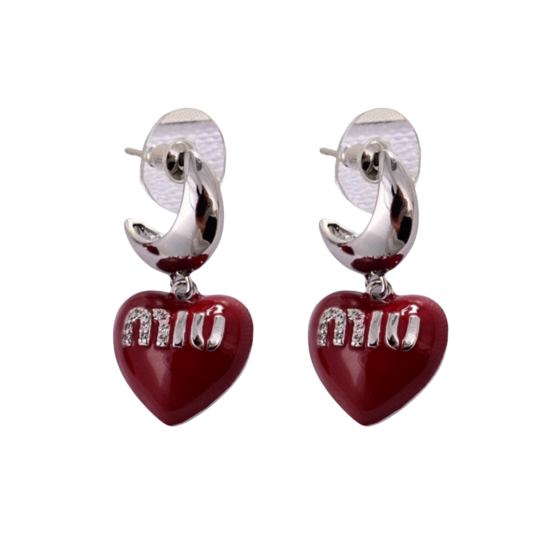 MME037 Miu miu heart drop earrings - ccjewelryacc