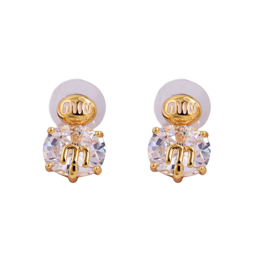 MME039 Miu miu M diamond stud earrings - ccjewelryacc