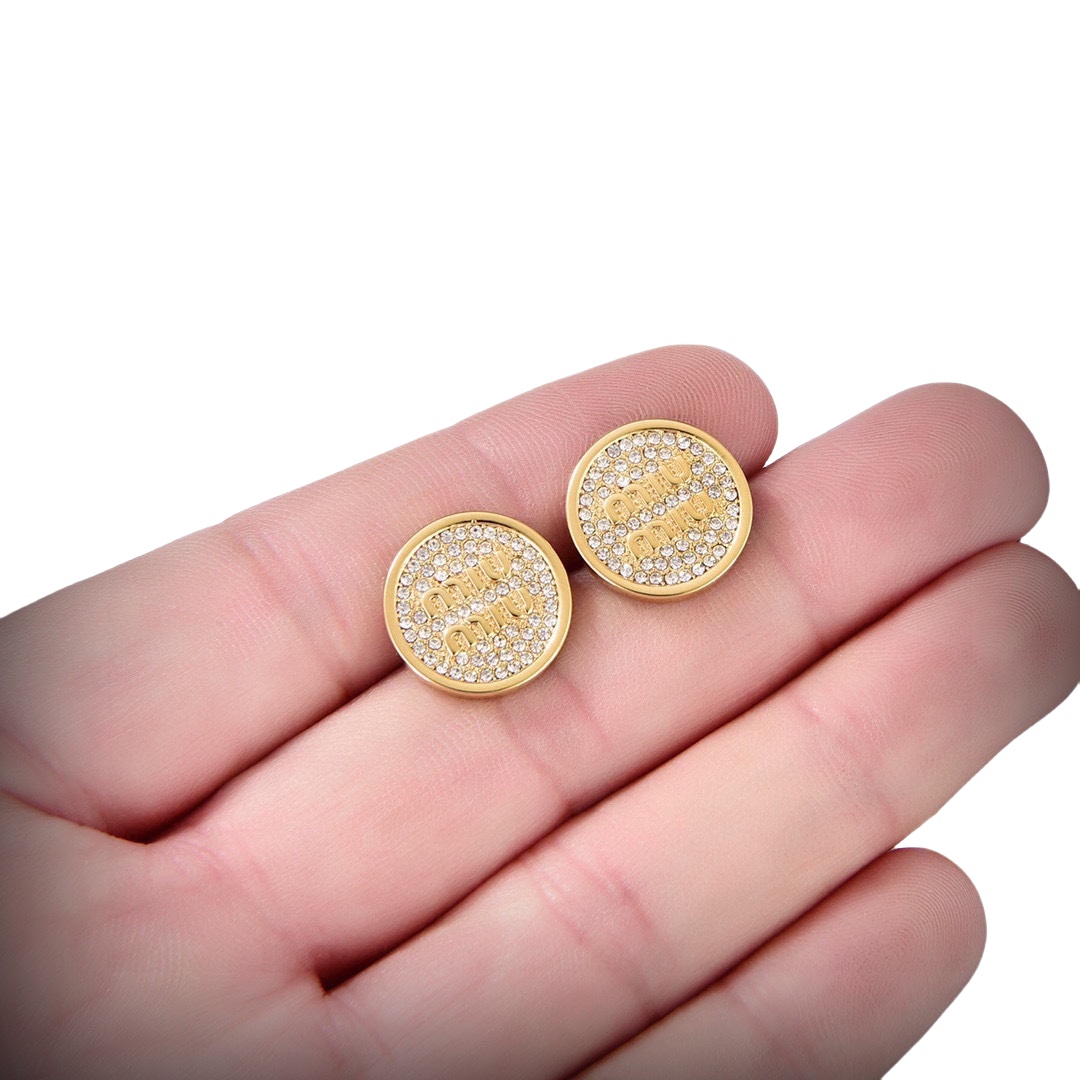 MME032 Miu miu crystal stud earrings - ccjewelryacc