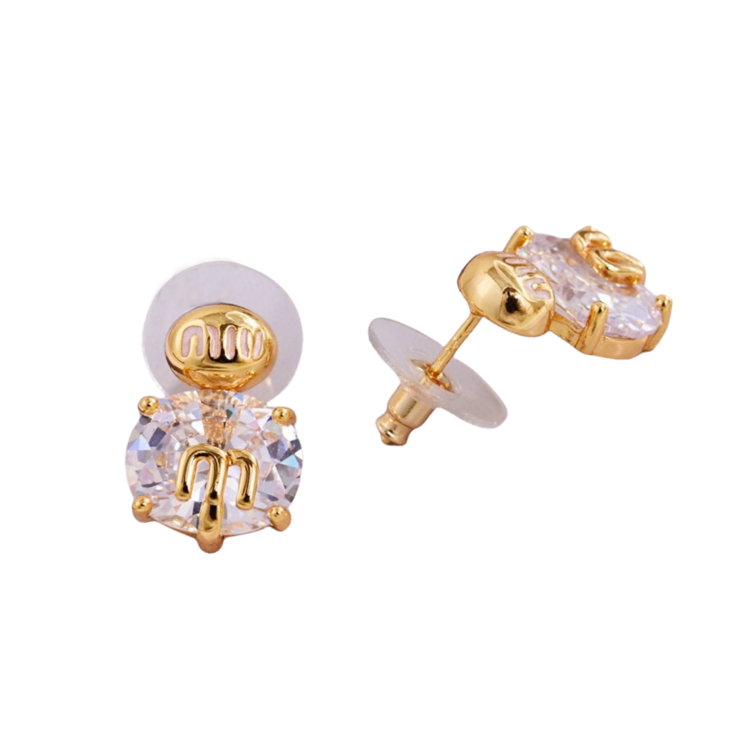MME039 Miu miu M diamond stud earrings - ccjewelryacc
