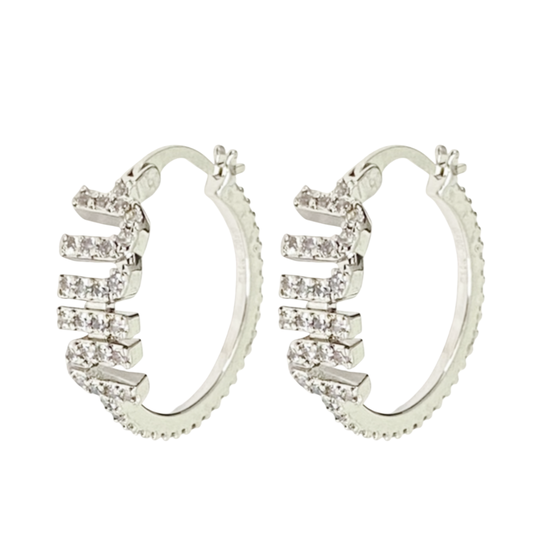 MME055 Crystal Miu miu Hoop earring - ccjewelryacc
