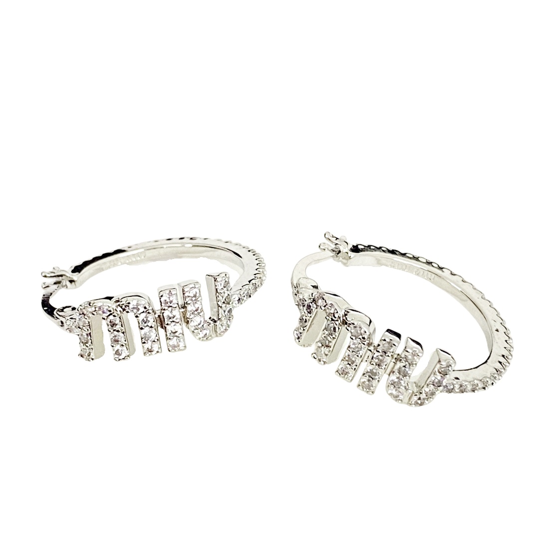 MME055 Crystal Miu miu Hoop earring - ccjewelryacc