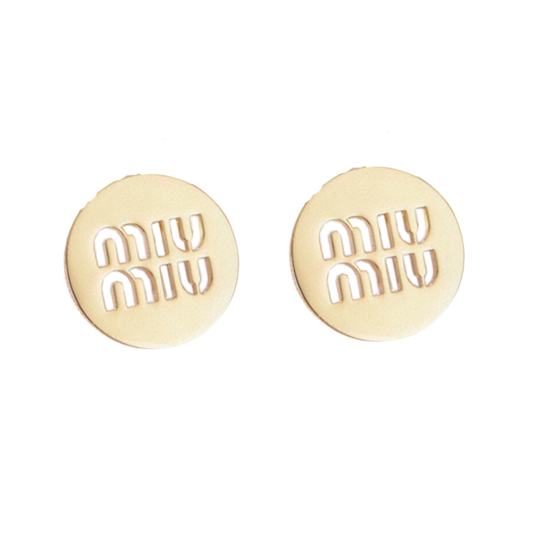 MME054 Miu miu hollow round stud earring - ccjewelryacc