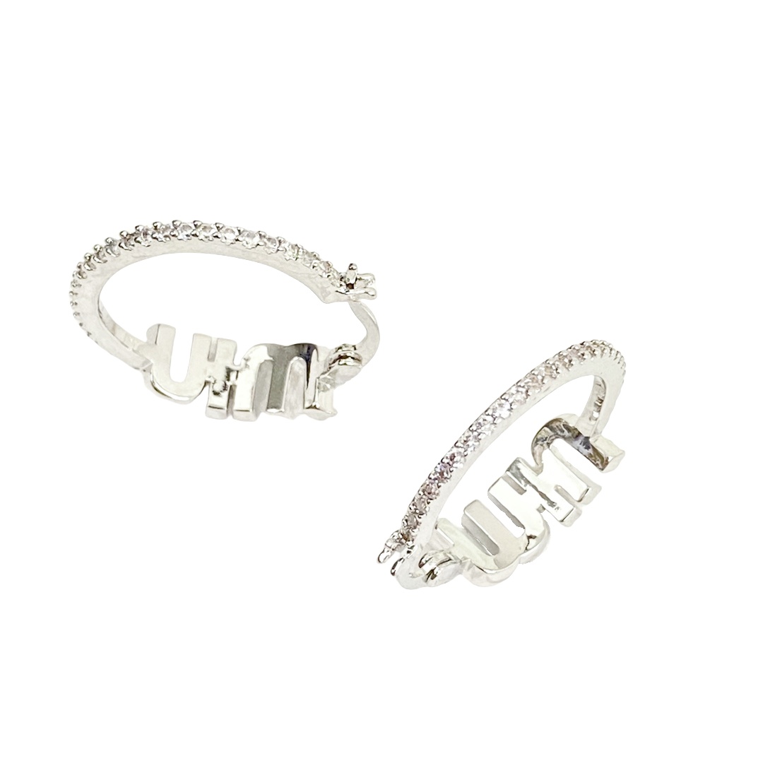 MME055 Crystal Miu miu Hoop earring - ccjewelryacc