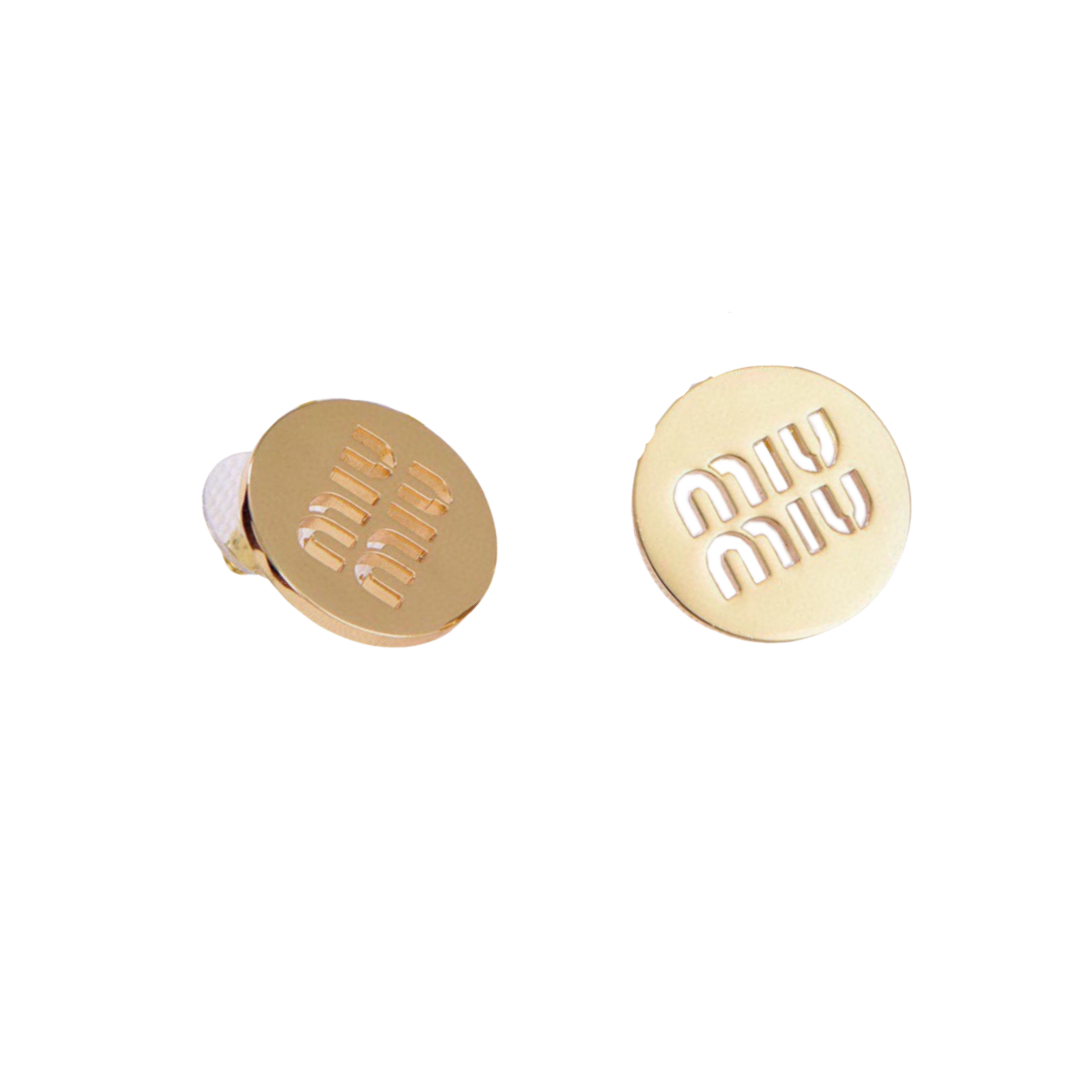 MME054 Miu miu hollow round stud earring - ccjewelryacc