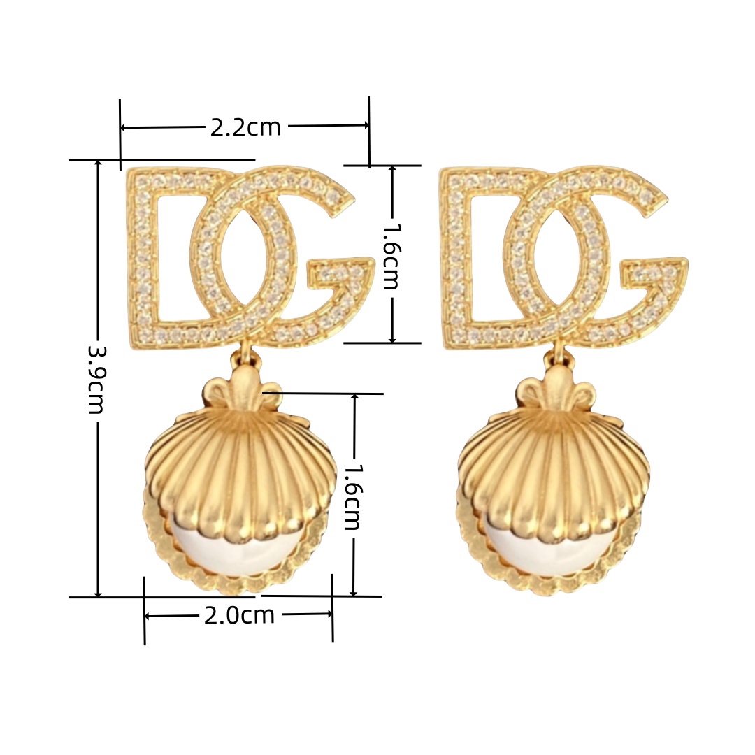 DGE019 DG seashell drop earring - ccjewelryacc