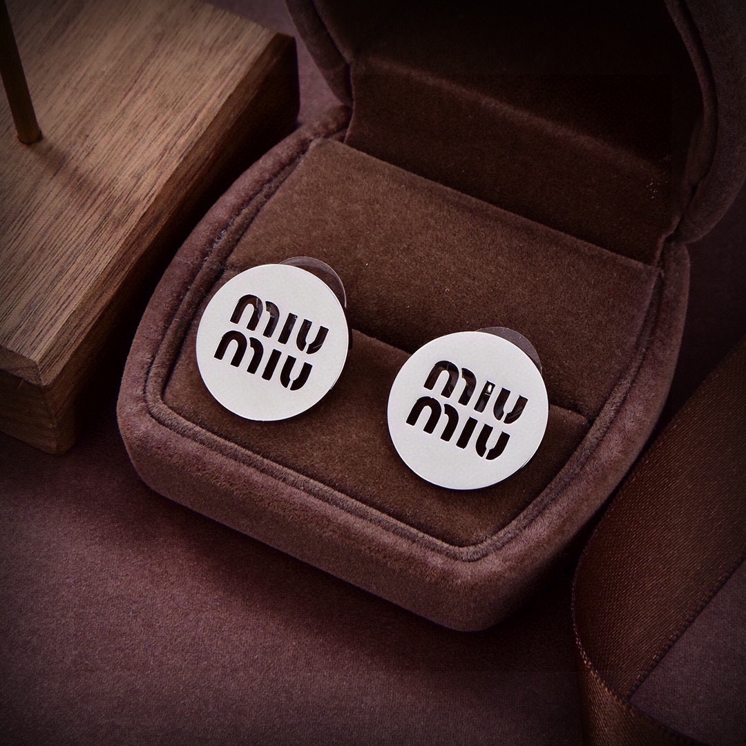 MME054 Miu miu hollow round stud earring - ccjewelryacc