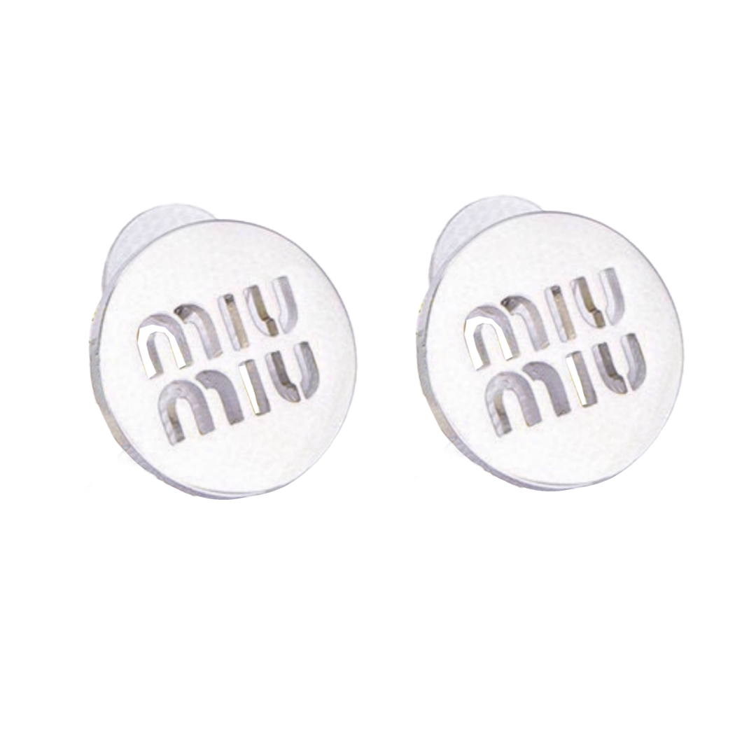 MME054 Miu miu hollow round stud earring - ccjewelryacc
