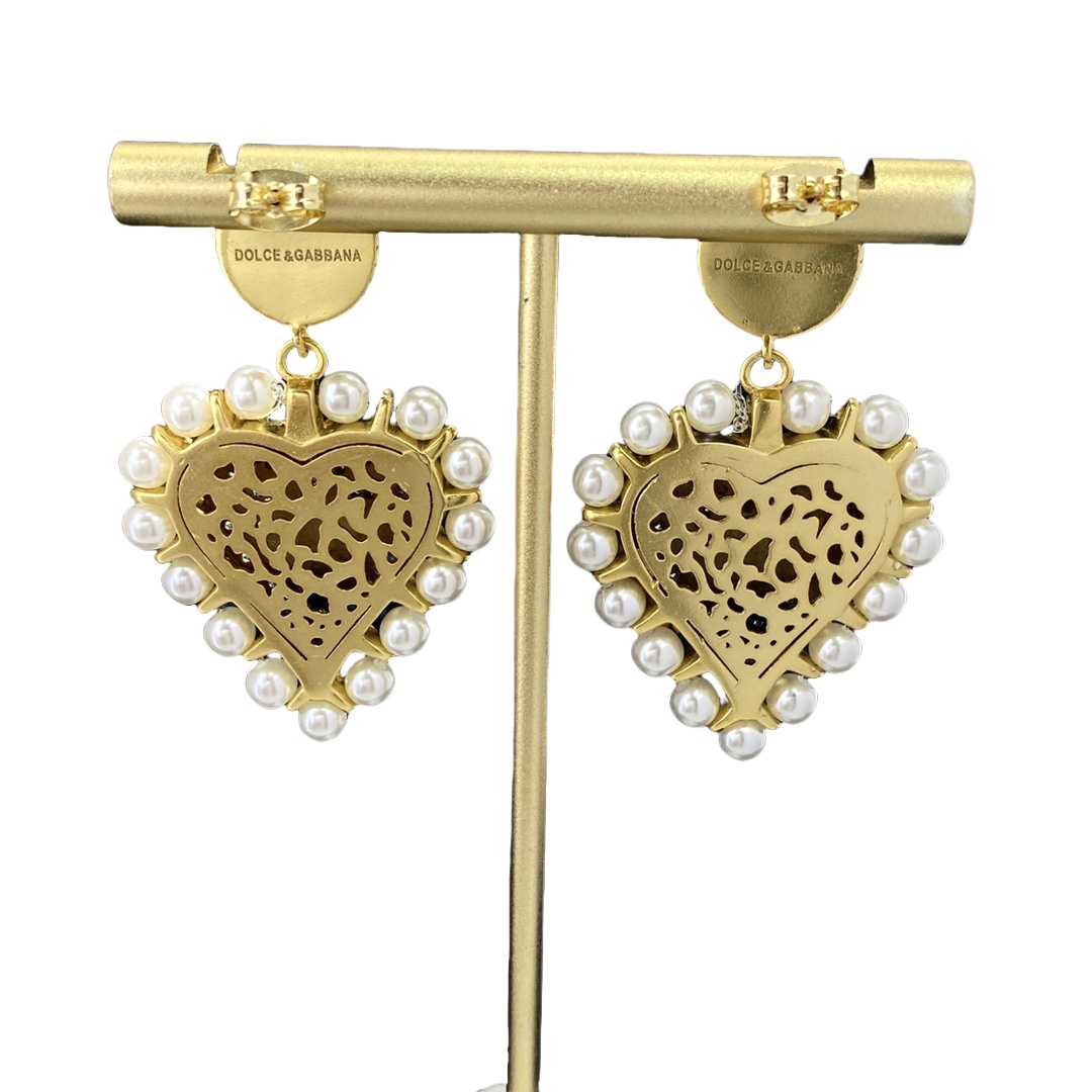 DGE021 Dolce and gabbana heart earrings - ccjewelryacc