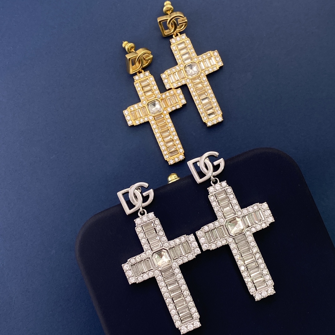 DGE037 Dolce and gabbana cross earrings - ccjewelryacc