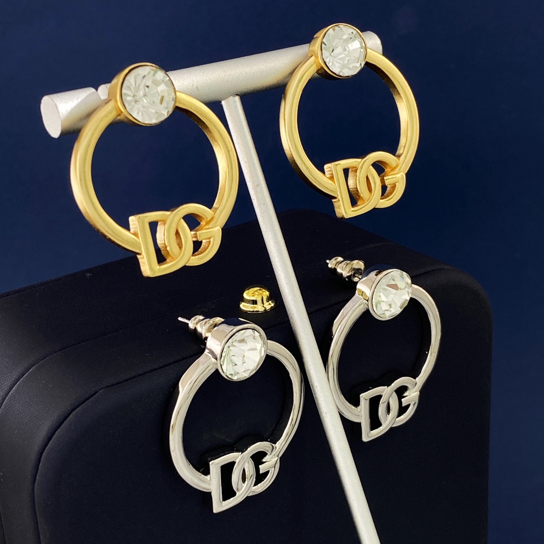 DGE045 Dolce and gabbana gold hoop earrings - ccjewelryacc