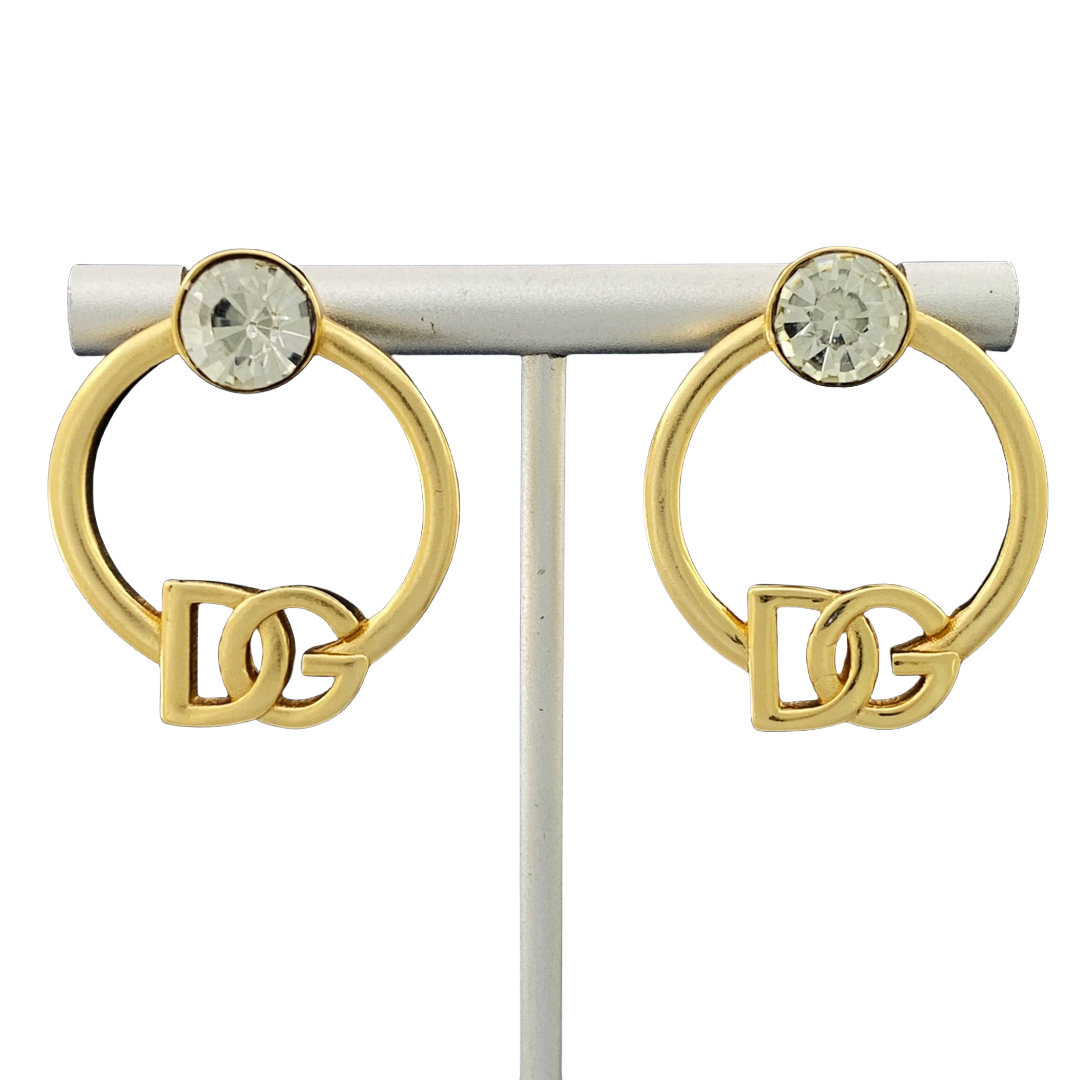 DGE045 Dolce and gabbana gold hoop earrings - ccjewelryacc