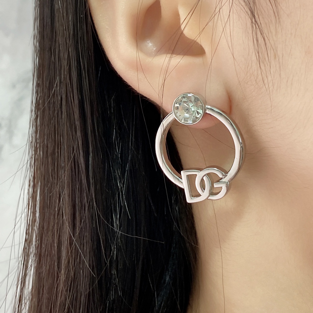 DGE045 Dolce and gabbana gold hoop earrings - ccjewelryacc