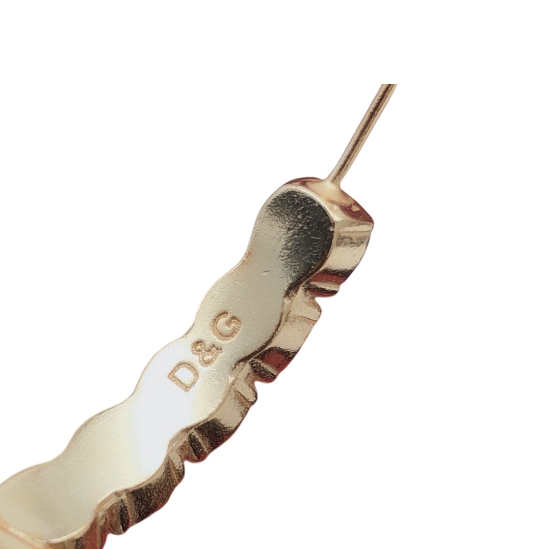 DGE014 Dolce and gabbana gold hoop earrings with colorful crystal - ccjewelryacc