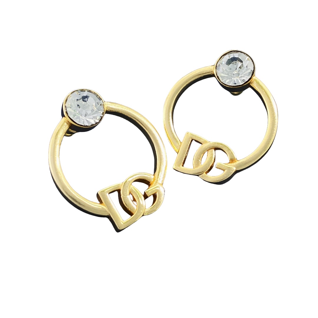 DGE045 Dolce and gabbana gold hoop earrings - ccjewelryacc
